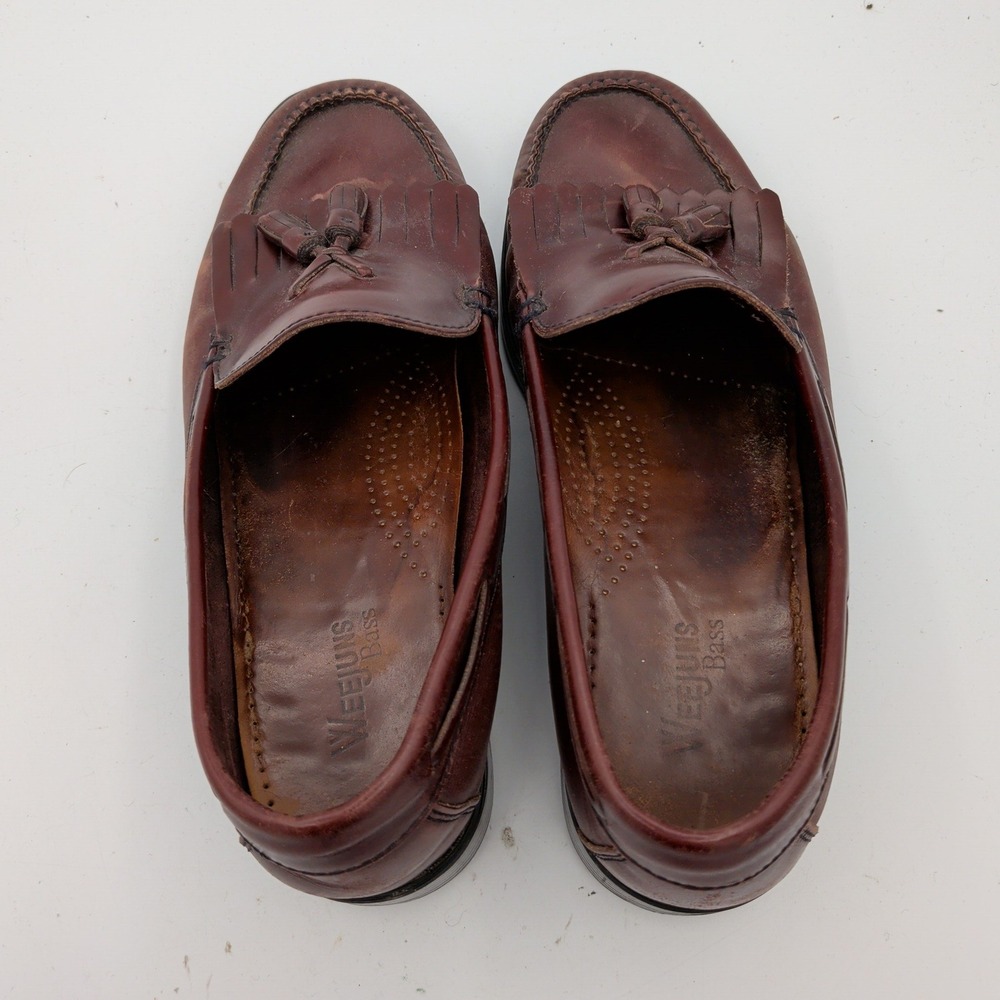 G.H. Bass Weejuns Marietta II Burgundy Leather Tassel‎ Kiltie Loafers Mens 10 W - Picture 6 of 9